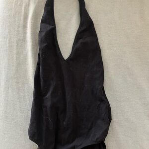 American Apparel Black Halter Bodysuit